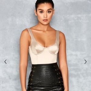 NWT Mistress Rocks Satin Bustier Bodysuit